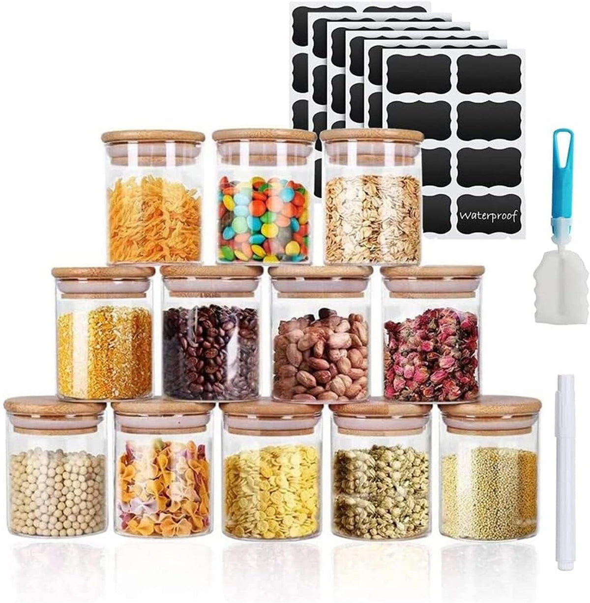 Nibu glass jars 12 pcs set